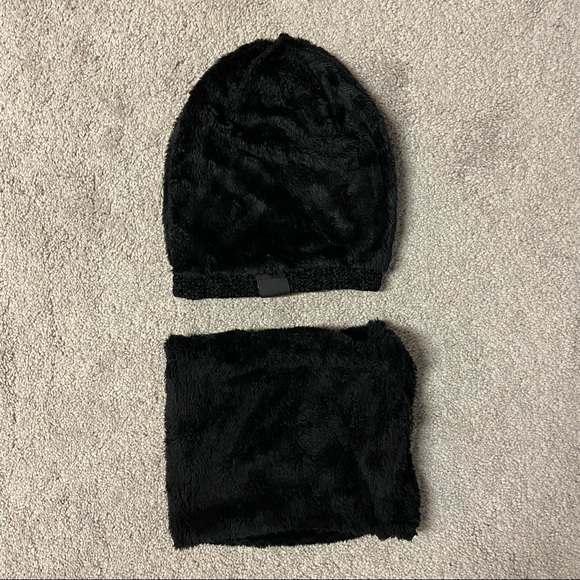 New Winter Beanie Hat & Neck Warmer Set Fleece Lined Unisex Dark Gray One Size - Picture 6 of 7